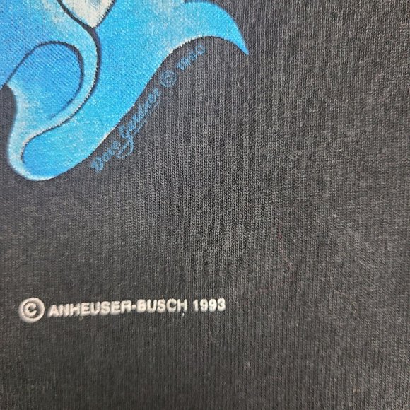 Vintage 1993 Anheuser Busch Beer T-Shirt Medium Black Eagle Single Stitch - Picture 3 of 9